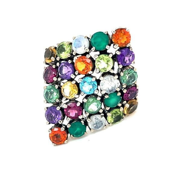 Gorgeous 925 Silver NB Multistones Ring - Picture 1 of 8